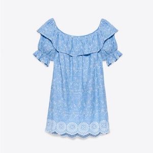 Zara Embroidered Strapless Dress